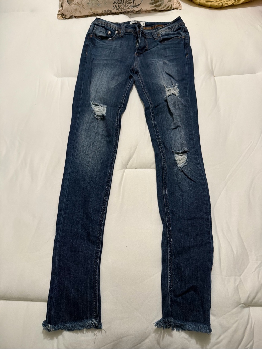 Almost Famous Dark Blue Ripped Skinny Jeans